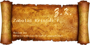 Zabolai Kristóf névjegykártya