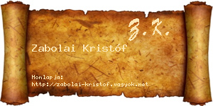 Zabolai Kristóf névjegykártya