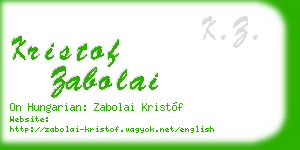 kristof zabolai business card