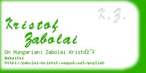 kristof zabolai business card